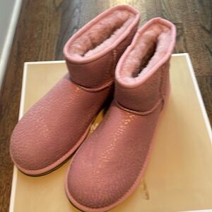 UGG Pink Short Booties Sz 10